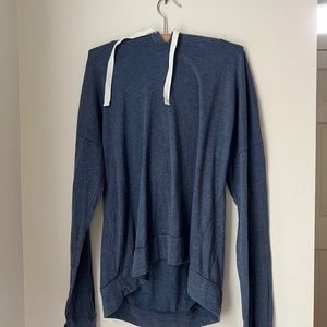 Blue Long Sleeve Hooded Shirt